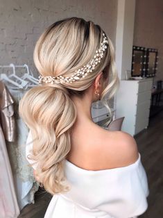 Chic Ponytail, Celebrity Short Hair, Blonde Ponytail, Best Wedding Hairstyles, Bride Hair, Wedding Hairstyles For Long Hair