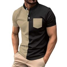 Men'S Fashion Spring And Summer Casual Short Sleeved Buttons Lapel Solid Color Short Sleeved T Shirt Tops Features: Made of , and suitable for your daily wear. FeaturesPure color design makes you more attractive. OccasionMen's Short sleeve t-shirt is the best choice for dating and independence day. MatchingMen's Short sleeve t-shirt is easy to and can be with jeans. SizePlease refer to the size on the picture before you . Product Description: Season Spring/Summer Gender: Male Occasion All occasi Fitted Polo Shirt With Pockets, Black Short Sleeve Polo Shirt With Pockets, Summer Polo Shirt With Collar And Pockets, Fitted Polo Shirt With Pockets For Summer, Fitted Short Sleeve Polo Shirt With Pockets, Fitted Summer Polo Shirt With Pockets, Black Tops With Collar And Pockets, Black Tops With Pockets And Collar, Black Cotton Polo Shirt With Pockets