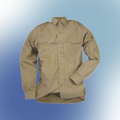 Original women's military shirt coming from the resources of the British Army. The popular Woman's FAWN shirt made in khaki has short sleeves. The shirt is light and comfortable, made of linen and cotton material. It is equipped with epaulettes and fastened with buttons. The shirt has two chest pockets. The product is ideal for everyday use, for military lovers. It fits perfectly with jeans and cargo pants. Classically, for shirts, size means collar circumference/chest circumference. Shirts are Khaki Collared Utility Shirt, Khaki Collared Shirt, Khaki Military Collared Shirt, Khaki Collared Military Shirt, Olive Military Style Button-up Top, Military Style Collared Shirt For Workwear, Military Long Sleeve Work Shirt, Fall Utility Khaki Shirt, Khaki Long Sleeve Utility Top