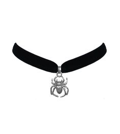 "Our gothic style choker necklaces will have you in the spooky mood all year long!  Features: *Choker necklace measures approx. 15\" with 3\" extender chain *Spider pendant measures approx. 1.25\"H x 1.\"W *Silver plated metal *Velvet choker material material is approx. .75\" *High quality construction *Made in the USA" Silver Choker For Halloween Gift, Punk Metal Choker For Halloween, Adjustable Silver Halloween Choker, Gothic Choker For Halloween Costume, Adjustable Silver Choker For Halloween, Halloween Gothic Costume Choker, Gothic Halloween Costume Choker, Punk Necklace With Lobster Clasp For Halloween, Gothic Halloween Necklace With Lobster Clasp