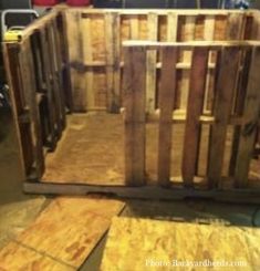 the pallet is stacked up and ready to be used as a baby crib