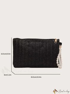 BirdinBag - Square Bag with Elegant Faux Pearl Embellishments Pearl Handle Clutch Bag, Daily Use Clutch Bag With Pearl Handle, Daily Use Clutch With Pearl Handle, Rectangular Travel Bags With Pearl Handle, Rectangular Travel Bag With Pearl Handle, Embellished Bags, Polyvinyl Chloride, Word Wrap, Bag Bag