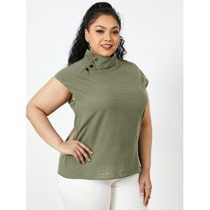 Please Not Only Reference The Size Guide Provided By Walmart But Also Have To Reference Ours,Which Shows In the Product Detail Pictures. Material: cotton Type: Tops Color: Navy,White,Wine Red,Green,Light Blue,Black Size: S/M/L/XL/2XL/3XL/4XL/5XL Season: Spring/Summer Occasion: Casual/Holiday Package include: 1 Tops Product Detail: -Sleeve Length: Short sleeve -Neckline: High collar -Pattern: Solid Color -Buckle chain: There is a button, The button is unbuttoned -Features: Cotton and linen shirt Office Tops Blouses, Flowy Shirts, Office Top, Oversized Button Down Shirt, Short Sleeve Tunic Tops, Women Office, Casual Summer Shorts, Pleated Blouse, Short Sleeve Tunic