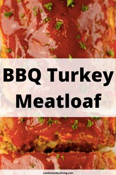 bbq turkey meatloaf with text overlay