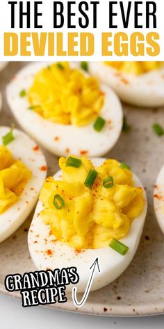 the best ever deviled eggs recipe on a plate