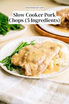 slow cooker pork chops with gravy on top