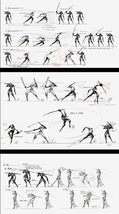 an image of various poses and gestures for the character in this video game, which appears to