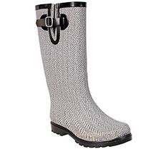 Gray days are a joy if it means getting to wear these Nomad rain boots. Featuring all-rubber construction and a pattern that pops, they're exactly what a stylish girl wants when there's rain in the forecast. From Nomad Footwear.  All Nomad rain boots are water resistant not waterproof and are not intended for extreme weather conditions. Big Calves, White Herringbone, Comfy Wear, Rain Shoes, Womens Rain Boots, Rain Boot, Extreme Weather, Boots For Sale, Boots For Women