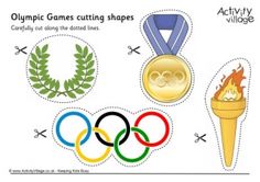 the olympic games cutting shapes are used to make an olympic medal and other sports related items