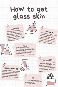 Glass Skin Routine Steps, Get Glass Skin, Haut Routine, Skin Advice, Skin Care Routine Order, Hygiene Tips, Spa Ideas, Basic Skin Care Routine, Perfect Skin Care Routine