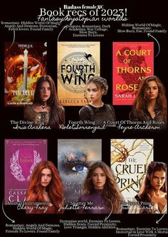 an advertisement for the book series, which includes books from different authors and their characters