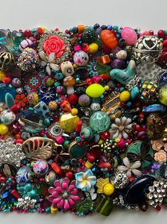 a pile of assorted beads and charms