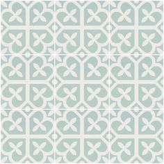 a blue and white wallpaper with geometric designs