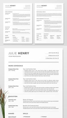 a professional resume template with two pages, one is clean and the other is simple