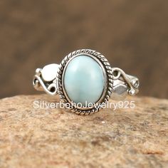 Larimar Ring, Natural Larimar Ring, Gemstone Ring, Birthstone Ring, Silver Ring, Unique Ring, Gift For Her, Blue Larimar Ring, Women Jewelry. Metal: Solid 925 Sterling Silver Natural - Larimar Size- 7x9 mm Shape- Oval  Weight : 3.5 Gram Approx Larimar Turquoise Gemstone Ring For Anniversary, Blue Larimar Round Rings, Blue Larimar Opal Ring, Adjustable Blue Larimar Ring, Blue Larimar Moonstone Ring, Green Bay Packers Shirts, Larimar Ring, Larimar Rings, Ring Birthstone