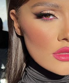 Pink Water Line Makeup, Maquillage On Fleek, Mekap Mata, Barbie Makeup, Colorful Eye Makeup