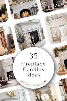 Ignite a passion for home decor with the warm glow of fireplace candles. Imagine the cozy ambiance created by a collection of candles, their flickering lights casting a soothing glow across the room. From elegant taper candles in varying heights to scented votives that fill the air with inviting aromas, the possibilities are endless. Arrange them in your fireplace for a safe, smoke-free alternative to wood fires, turning your living space into a serene retreat where relaxation meets refined styl Flameless Candle Fireplace, Decorating The Inside Of A Fireplace, Non Working Fireplace Candles, Candle Decor Ideas Living Rooms, Candles Fireplace, Mantle With Candles, Decorating Top Of Bookcase, Candle Display Ideas Living Rooms