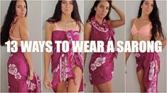 How To Wear Beach Wrap, Ways To Tie Sarong, How To Tie Beach Wrap Cover Up, Diy Sarong How To Make, How To Tie A Hawaiian Sarong, Beach Sarong Wrap, How To Tie Hawaiian Wrap, Different Ways To Wear A Sarong, How To Tie Swimsuit Wrap