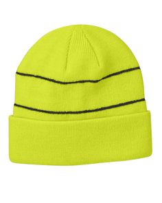 Reflective Beanie - NEON GREEN - OS | Big Accessories Reflective Beanie Hat in Neon Green | Acrylic Blend Green Beanie, Neon Orange, Folded Up, Neon Green, Knit Beanie, Beanie Hats, Double Layer, Apparel Accessories, Accessories Hats