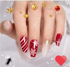 Amazon.com Christmas nails Christmas Press On Nails, Press On Nails Coffin, Nails Kit, Gel Press On Nails, Press On Nails Medium, Cute Christmas Nails, Gel Press, Nails Medium, Soft Gel