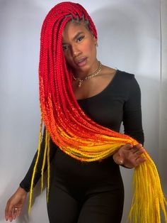 Rainbow Box Braids, Box Dreads, Fantasy Dolls, Natural Hair Routine, Cute Box Braids, Hippie Hair, Box Braid