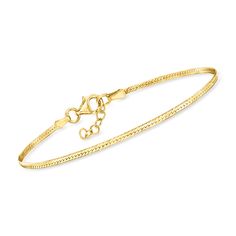 Ross-Simons - Italian 1.6mm 18kt Gold Vermeil Herringbone Bracelet. 6.5". RS Pure. Modern designs that complete your outfit and complement your personality. Bright and beautiful, this 18kt gold vermeil herringbone bracelet from Italy is an elevated basic you'll wear on repeat. Our vermeil jewelry is the highest quality available and is crafted with a thick layer of real 18kt gold over sterling silver, perfect for daily wear and long-lasting shine. Includes a 1/2" extender. Lobster clasp, 18kt go Herringbone Bracelet, What A Girl Wants, Vintage Fans, Bright And Beautiful, Vermeil Jewelry, Fine Jewelry Bracelets, On Repeat, Bracelets And Charms, Gold Vermeil