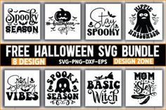 free halloween svg bundle with 8 designs