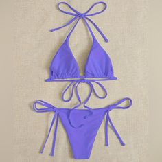 Really Cute. Accidentally Bought 2. Purple Backless Swimwear For Beachwear, Purple Backless Swimwear For Beach, Purple Backless Swimwear For Summer, Purple Backless Swimwear For Vacation, Purple Backless Swimwear For Beach Season, Summer Backless Purple Swimwear, Backless Purple Swimwear For Vacation, Purple Backless Swimwear For Party, Purple Backless Party Swimwear