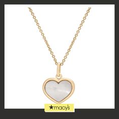 in stock Valentine's Day 14k Gold White Heart Necklace, Macy's Heart Charm Necklace, White Macy's Jewelry As A Gift, Macy's White Jewelry As A Gift, Macy's White Jewelry Gift, White 14k Gold Necklace With Heart Charm, Valentine's Day White Heart Necklace In 14k Gold, White 14k Gold Heart Necklace For Valentine's Day, 14k Gold White Heart Necklace For Valentine's Day