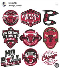 chicago bulls logo stickers are shown on an iphone screen, with the text chicago bulls in