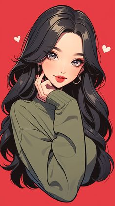 Aesthetic Anime Wallpaper, A Cartoon Character, Cute Moments, Girl Wallpapers, Kpop Drawings, Cartoon Faces, Cute Cartoon Drawings, Digital Art Girl