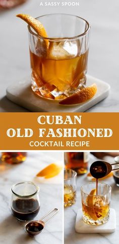 Old Fashion Drink Recipe, Bourbon Drinks Recipes, Whiskey Drinks Recipes, Bourbon Recipes, Adult Beverages Recipes, Cuban Coffee, Best Drink, Cocktail Drinks Alcoholic