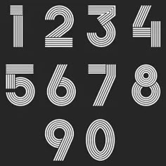 the numbers are white and black on a black background