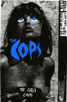 a poster with the words the cops in blue on it's front and back cover