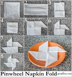 how to make an origami airplane out of napkins on a plate with instructions