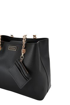 This Carvela Cammie tote bag features a textured black exterior with gold tone hardware. There is a removable card wallet on the front chain. 27cm (H), 30cm (L), 16cm (D). Strap drop: 68cm. Lace Skater Dress, Trending Boots, Cold Weather Outfits, Black Exterior, Bags Purses, Fit N Flare Dress, Sunglasses Shop, Boots For Sale, Jeans For Sale