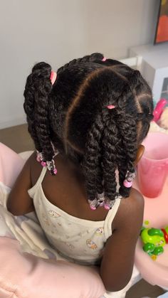 Instagram Easy Black Kids Hairstyles, Toddler Twist Hairstyles, Natural Hairstyles For Black Kids Simple, Sister Hairstyles