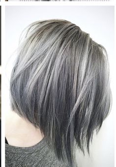 Women's Haircuts, Balayage Straight, Wig Ideas, Brunette Hair With Highlights, Short Grey Hair