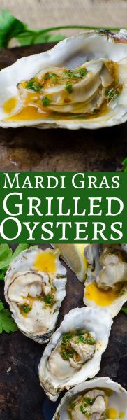 an image of grilled oysters with parsley on the side