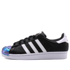 Sporty Skate Shoes With Rubber Toe Cap, Adidas Black Sneakers With Rubber Toe Cap, Black Adidas Sneakers With Rubber Toe Cap, Adidas Sneakers With Rubber Toe Cap For Sports, White Shoes Sneakers, Black And White Sneakers, Adidas Superstar Sneaker, Black Sneakers, Sneakers Shoes