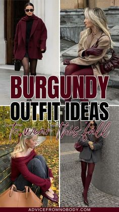 Burgundy Top Outfit Fall, Red Orange Shoes Outfit, What Color Goes With Maroon, Burgundy Tall Boots Outfit, Style Burgundy Dress, Outfits With Burgundy Boots, Burgundy Shoes Outfit Women, Fall Outfits Burgundy, Wine Shoes Outfit