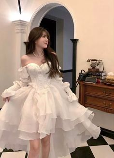 Long Sleeve Fashion, Jung So Min, Dress Korean, Long Sleeve Casual Dress, Vestidos Vintage, Korean Dress, Sleeve Fashion, Evening Party Dress