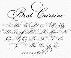 the best cursive font and numbers