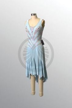 Fitted Sleeveless Light Blue Gown, Fitted Blue Ballroom Dress, Latin Costume, Ice Princess, High Low Skirt, Icy Blue, Dance Costume, Ballroom Dance, Dance Dresses