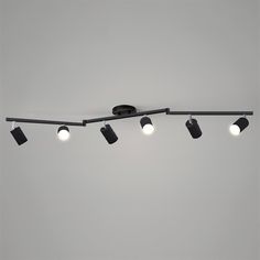 Beliani Track Lighting - Vinlighting Metal Canopy, Color Changing Lights, Tracking System, Minimalist Aesthetic, Bold Black, White Interior, Body Colour, Incandescent Bulbs, Three Color