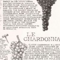 an old advertisement for chardonnay with grapes in the foreground and on the right