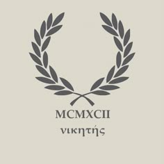 the logo for mcmxci university, with two laurels on each side