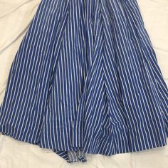 Vintage blue striped Dress 1960s Size: XS Measurements: armpit to armpit: 12.5” top to bottom: 54” Blue Cotton Dress With Vertical Stripes, Blue Striped Dress, Top To Bottom, Striped Dress, Vintage House, Vintage Dresses, 1960s, Blue