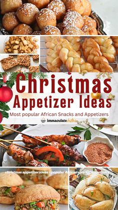 christmas appetizers and appetizers with text overlay