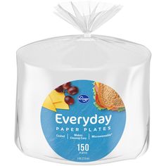 a bag of everyday paper plates on a white background